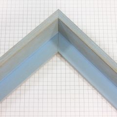 This medium, L-shaped canvas floater frame features Brown & Blue Driftwood detail, and a 3/8 " flat face.

*Note: These solid wood, custom canvas floaters are for stretched canvas prints and paintings, and raised wood panels.