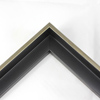 This small, L-shaped floating canvas frame in matte black features a brushed Silver face.
1.5 " depth from wall, and .5 " width: ideal for medium and large canvases on thin (3/4 " deep) stretcher bars. Pair this frame with a painting or Giclée print for an authentic fine art display.
*Note: These solid wood, custom canvas floaters are for stretched canvas prints and paintings, and raised wood panels.