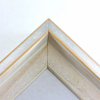This L-shape floater frame features a smooth face, white wash with silver brushed stroke along the face of the frame, giving a contemporary look.
*Note: These canvas floaters are for mounting 1-1/2 to 1-3/4 " deep (thick) gallery wrapped stretched canvas prints and paintings, and raised wood panels.