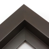 This large profile, L-shape floating canvas frame features a wide, 1.5 " face. The glossy espresso brown finish features subtle wood grain detailing.
Display your favourite gallery wrapped canvas Giclée print or painting with authentic, fine art style. This floating canvas frame is ideal for large and extra large images on thick (1.5 " deep) stretcher bars.
*Note: These solid wood, custom canvas floaters are for stretched canvas prints and paintings, and raised wood panels.