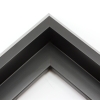 This unique floater frame for stretched canvas features a narrow, 0.5 " face that falls into a steep reverse slant toward the outer edge of the frame. The modern style is finished in matte black.
Ideal for mounting medium to extra large, thick (1.5 " deep) gallery wrapped canvas portraits, paintings or Giclée prints. The canvas will extend slightly farther than the face of the frame.
*Note: These solid wood, custom canvas floaters are for stretched canvas prints and paintings, and raised wood panels.