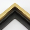 This solid wood canvas floater frame features a glossy brushed gold on the outside edge and topmost face. The inside step and base are a matte black.
Display your favourite gallery wrapped Giclée print or painting with authentic, fine art style. This floater frame is ideal for medium to extra large canvases mounted on thick (1.5 " deep) stretcher bars.
*Note: These solid wood, custom canvas floaters are for stretched canvas prints and paintings, and raised wood panels.