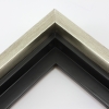 This solid wood canvas floater frame features a glossy brushed silver on the outside edge and topmost face. The inside step and base are a matte black.
Display your favourite gallery wrapped Giclée print or painting with authentic, fine art style. This floater frame is ideal for medium to extra large canvases mounted on thick (1.5 " deep) stretcher bars.
*Note: These solid wood, custom canvas floaters are for stretched canvas prints and paintings, and raised wood panels.