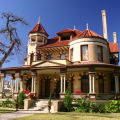 An adobe-style home located in San Antonio, Texas